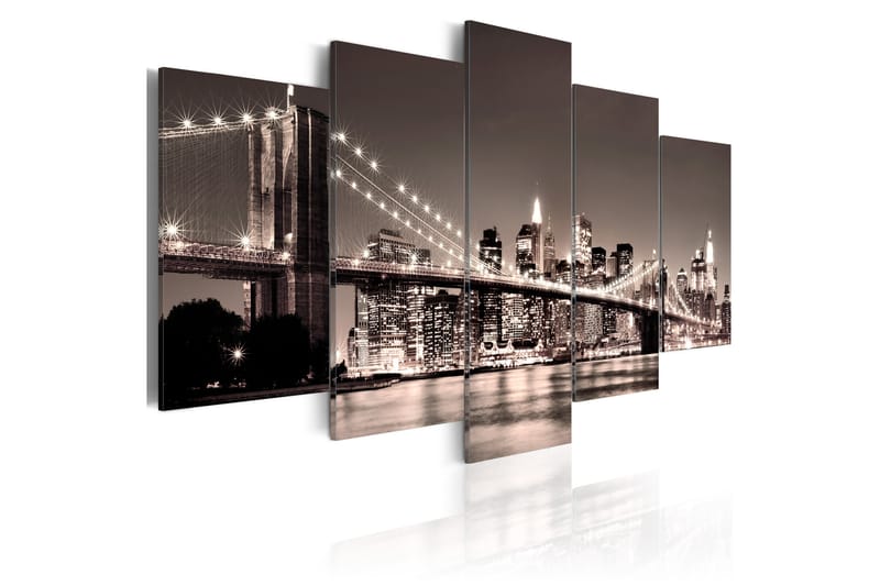 Tavla Manhattan Brooklyn Bridge Ii 100X50 Brun - Artgeist sp. z o. o. - Inredning & dekor - Tavlor & konst - Canvastavla