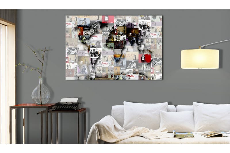 Tavla Map: Banksy inspiration 60x40, Artgeist sp. z o. o.