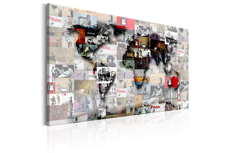 Tavla Map: Banksy inspiration 60x40 - Artgeist sp. z o. o. - Inredning & dekor - Tavlor & konst - Canvastavla
