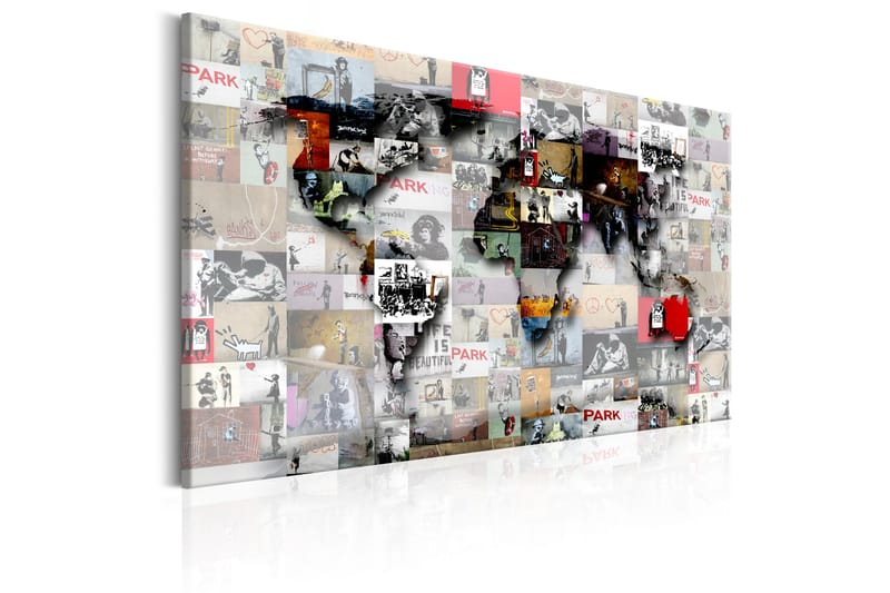 TAVLA Map: Banksy inspiration 90x60 - Artgeist sp. z o. o. - Inredning & dekor - Tavlor & konst - Canvastavla