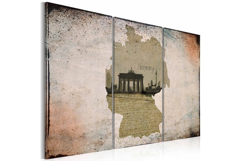 Tavla map: Germany, Brandenburg Gate karta 90x60 - Artgeist sp. z o. o. - Inredning & dekor - Tavlor & konst - Canvastavla