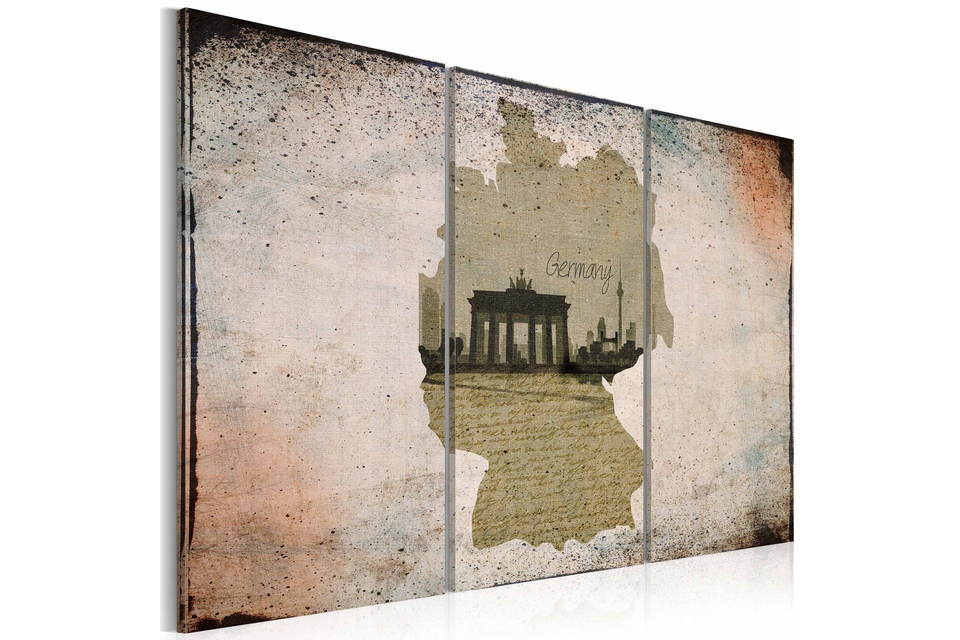 TAVLA map: Germany, Brandenburg Gate karta 90x60 - Artgeist sp. z o. o. - Inredning & dekor - Tavlor & konst - Canvastavla