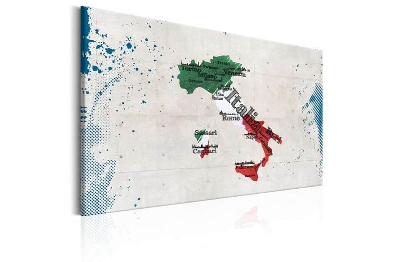Tavla Map: Italy 120x80 - Inredning & dekor - Tavlor & konst - Canvastavla