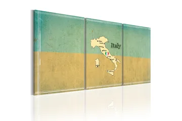 Tavla map: Italy 60x30 - Artgeist sp. z o. o. - Inredning & dekor - Tavlor & konst - Canvastavla