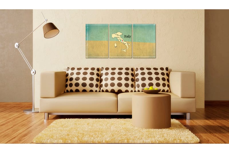 Tavla map: Italy 60x30, Artgeist sp. z o. o.