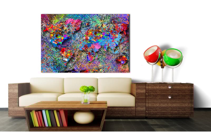 TAVLA Map: Jackson Pollock inspiration 120x80 - Artgeist sp. z o. o. - Inredning & dekor - Tavlor & konst - Canvastavla