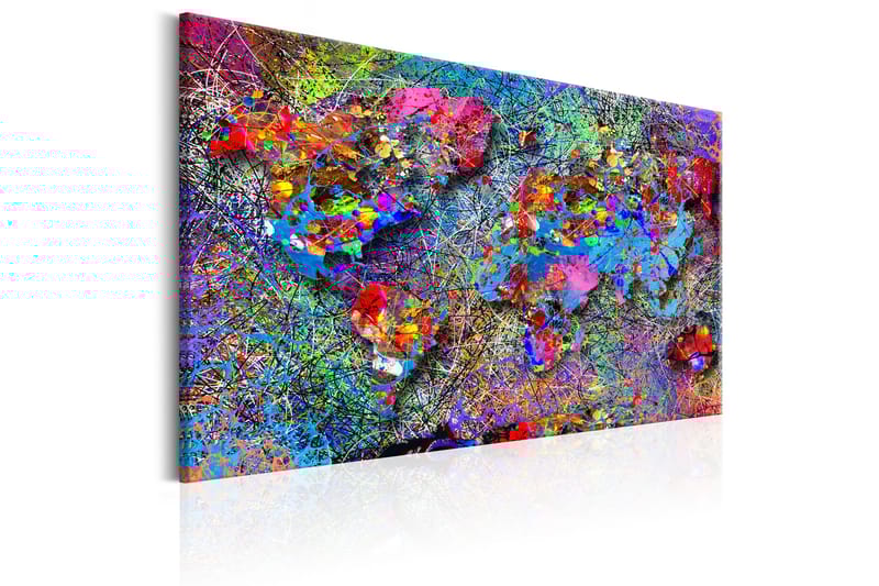 TAVLA Map: Jackson Pollock inspiration 120x80 - Artgeist sp. z o. o. - Inredning & dekor - Tavlor & konst - Canvastavla