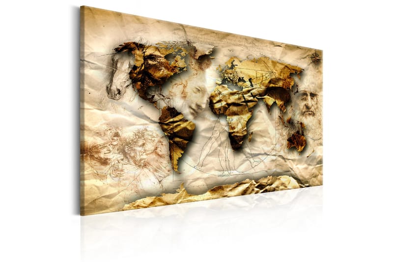 TAVLA Map: Leonardo da Vinci inspiration 120x80 - Artgeist sp. z o. o. - Inredning & dekor - Tavlor & konst - Canvastavla
