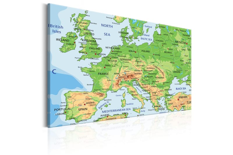 TAVLA Map of Europe 90x60 - Artgeist sp. z o. o. - Inredning & dekor - Tavlor & konst - Canvastavla