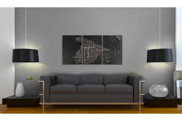 Tavla Map Of Spain On The Blackboard Triptich 120x60 - Artgeist sp. z o. o. - Inredning & dekor - Tavlor & konst - Canvastavla