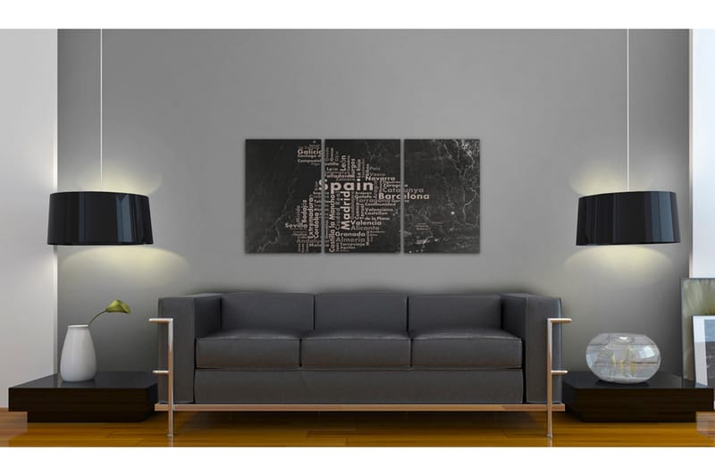 Tavla Map Of Spain On The Blackboard Triptich 60x30 - Artgeist sp. z o. o. - Inredning & dekor - Tavlor & konst - Canvastavla