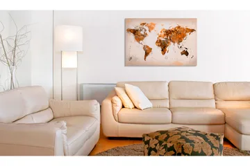 Tavla Map Of The World Desert Storm 90x60 - Artgeist sp. z o. o. - Inredning & dekor - Tavlor & konst - Canvastavla