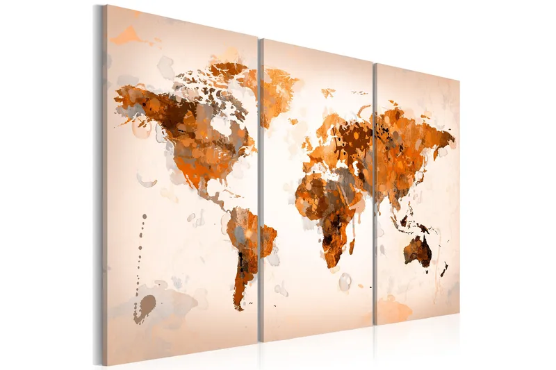 Tavla Map Of The World Desert Storm Triptych 120x80, Artgeist sp. z o. o.