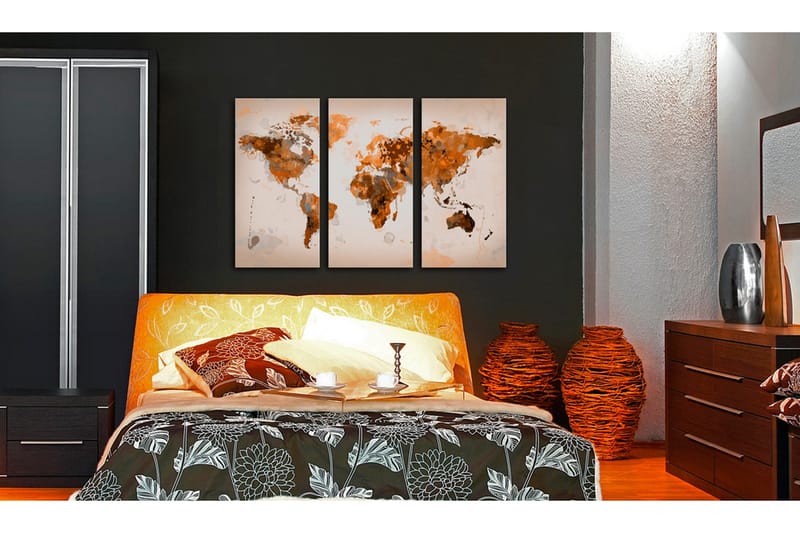 Tavla Map of the World Desert storm triptych 90x60 - Artgeist sp. z o. o. - Inredning & dekor - Tavlor & konst - Canvastavla