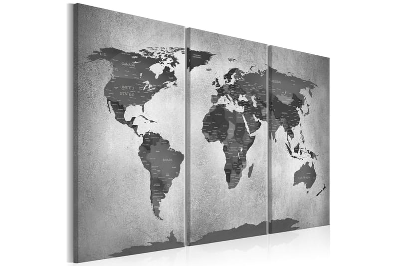 Tavla Map On Concrete 3 Parts 120x80, Artgeist sp. z o. o.