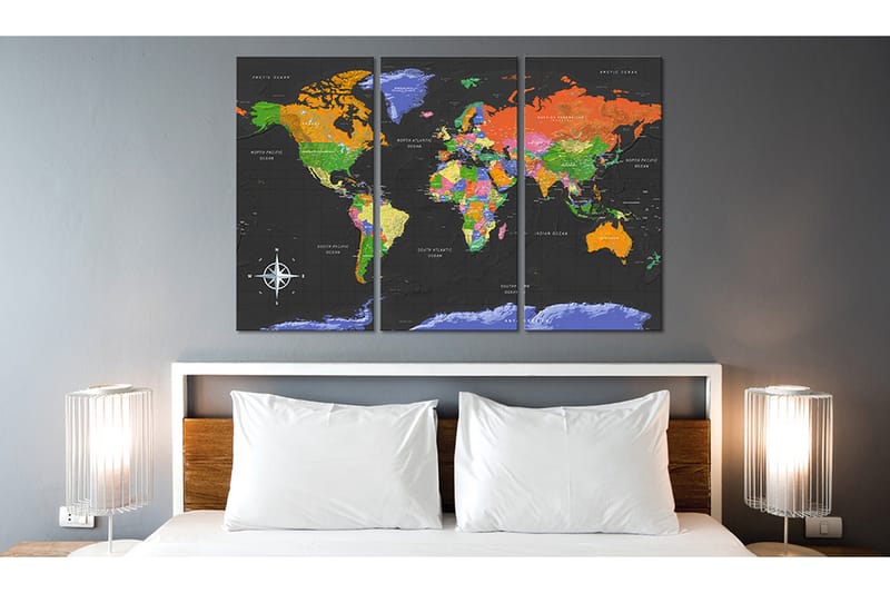 Tavla Maps Dark Depth 90X60 Flerfärgad - Artgeist sp. z o. o. - Inredning & dekor - Tavlor & konst - Canvastavla
