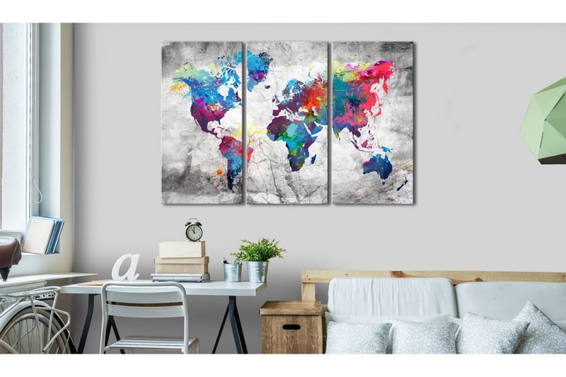 Tavla Maps: Grey Style 90x60, Artgeist sp. z o. o.