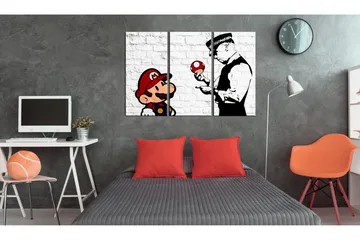 Tavla Mario Bros Banksy 90x60 - Artgeist sp. z o. o. - Inredning & dekor - Tavlor & konst - Canvastavla