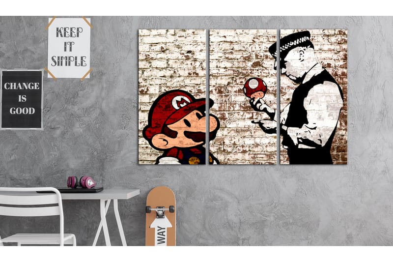 Tavla Mario Bros Torn Wall 120x80 - Artgeist sp. z o. o. - Inredning & dekor - Tavlor & konst - Canvastavla