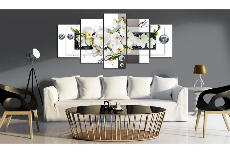 Tavla Mechanical Orchid 100X50 Vit - Artgeist sp. z o. o. - Inredning & dekor - Tavlor & konst - Canvastavla