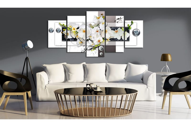 Tavla Mechanical Orchid 200X100 Vit - Artgeist sp. z o. o. - Inredning & dekor - Tavlor & konst - Canvastavla