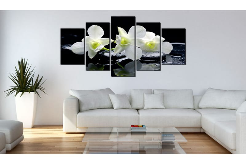 Tavla Melancholic Orchids 100X50 Vit|Svart - Artgeist sp. z o. o. - Inredning & dekor - Tavlor & konst - Canvastavla