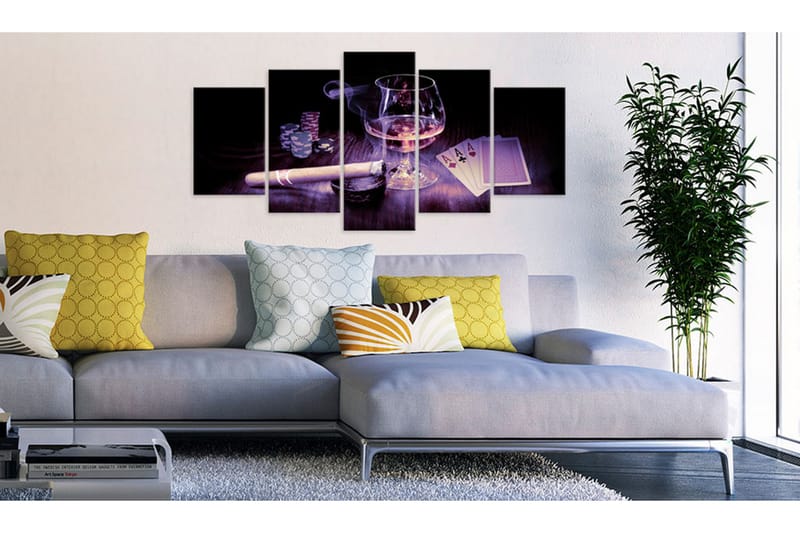 Tavla Men'S Entertainment 200X100 Lila|Vit - Artgeist sp. z o. o. - Inredning & dekor - Tavlor & konst - Canvastavla