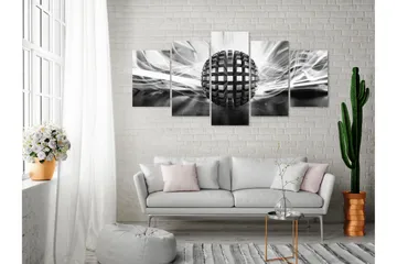 Tavla Metal Ball 5 Parts Wide Black And White 100x50 - Artgeist sp. z o. o. - Inredning & dekor - Tavlor & konst - Canvastavla