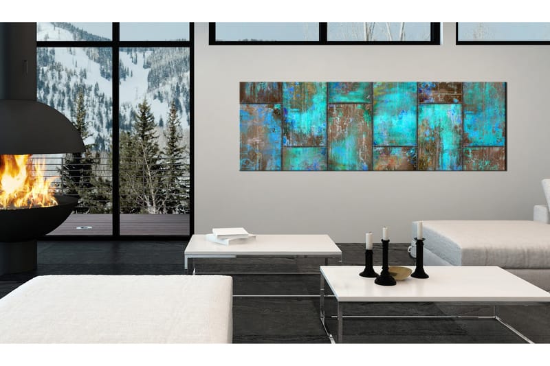 Tavla Metal Mosaic Blue 135x45 cm - Inredning & dekor - Tavlor & konst - Canvastavla