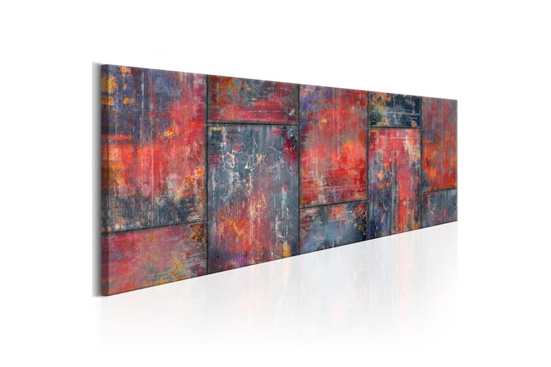Tavla Metal Mosaic Red 150X50 Grå|Röd - Artgeist sp. z o. o. - Inredning & dekor - Tavlor & konst - Canvastavla