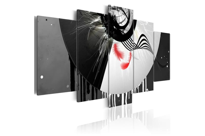 Tavla Metal With Red Accents 100x50, Artgeist sp. z o. o.