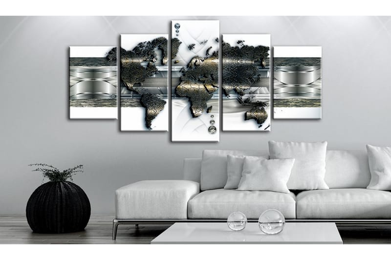 Tavla Metal World Map 100X50 Vit - Artgeist sp. z o. o. - Inredning & dekor - Tavlor & konst - Canvastavla