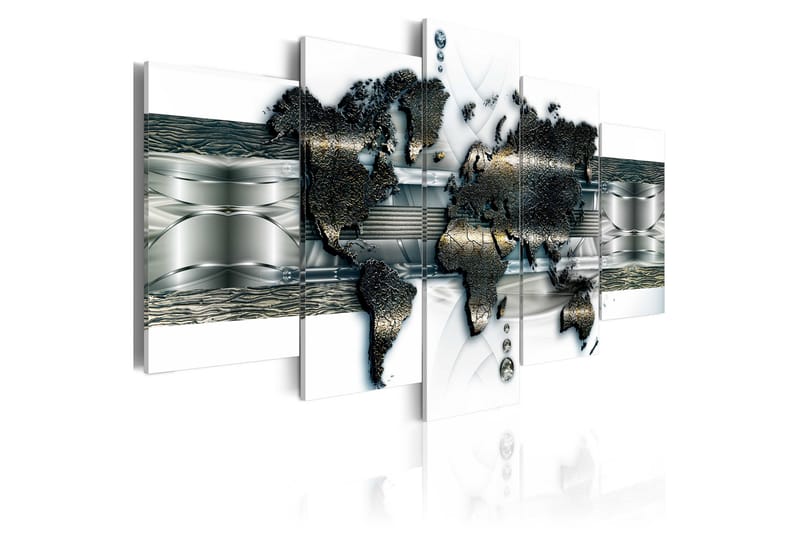 Tavla Metal World Map 100X50 Vit - Artgeist sp. z o. o. - Inredning & dekor - Tavlor & konst - Canvastavla