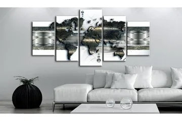 Tavla Metal World Map 200x100 - Artgeist sp. z o. o. - Inredning & dekor - Tavlor & konst - Canvastavla