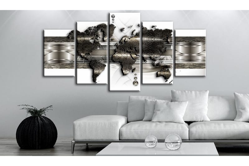 Tavla Metal World Map Ii 100x50 - Artgeist sp. z o. o. - Inredning & dekor - Tavlor & konst - Canvastavla