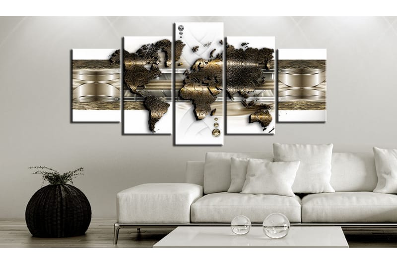 Tavla Metalic World 200X100 Vit - Artgeist sp. z o. o. - Inredning & dekor - Tavlor & konst - Canvastavla