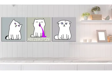 Tavla Miezekotze Cat Trio 120x40 - Artgeist sp. z o. o. - Inredning & dekor - Tavlor & konst - Canvastavla