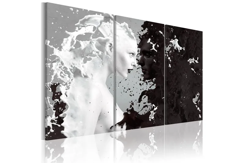 Tavla Milk & Choco Triptych 120X80 Vit|Svart, Artgeist sp. z o. o.