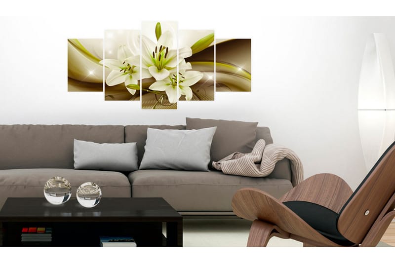 Tavla Modern Liliy 200X100 Gul|Vit - Artgeist sp. z o. o. - Inredning & dekor - Tavlor & konst - Canvastavla