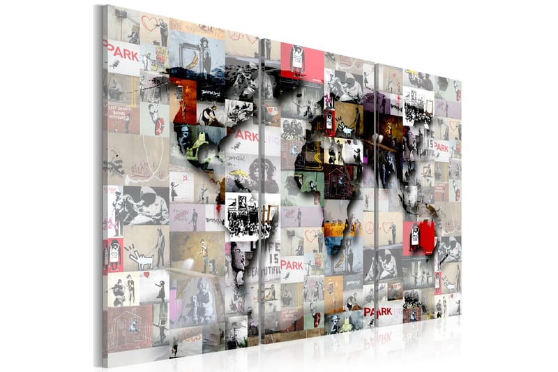Tavla Modern World'S Map 120X80 Flerfärgad - Artgeist sp. z o. o. - Inredning & dekor - Tavlor & konst - Canvastavla