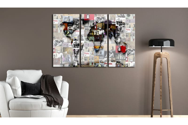 Tavla Modern World'S Map 120X80 Flerfärgad - Artgeist sp. z o. o. - Inredning & dekor - Tavlor & konst - Canvastavla
