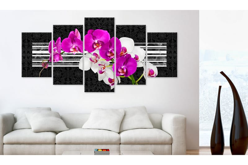 Tavla Modest Orchids 200X100 Rosa|Vit - Artgeist sp. z o. o. - Canvastavla