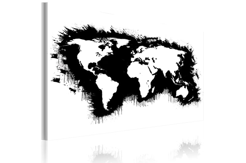 Tavla Monochromatic Världskarta 60X40 Vit|Svart - Artgeist sp. z o. o. - Inredning & dekor - Tavlor & konst - Canvastavla