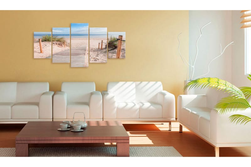 Tavla Morning On The Beach 200X100 Flerfärgad|Beige - Artgeist sp. z o. o. - Inredning & dekor - Tavlor & konst - Canvastavla