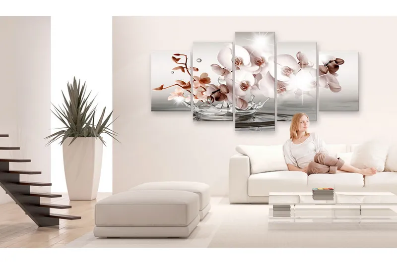 Tavla Morning Sonata 200X100 Rosa|Vit - Artgeist sp. z o. o. - Inredning & dekor - Tavlor & konst - Canvastavla