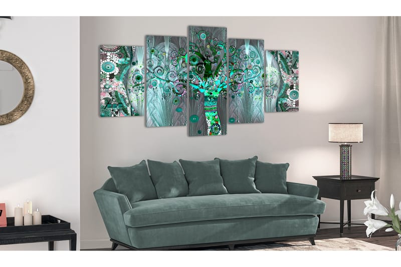 Tavla Mosaic Tree 100X50 Grön|Flerfärgad - Artgeist sp. z o. o. - Inredning & dekor - Tavlor & konst - Canvastavla