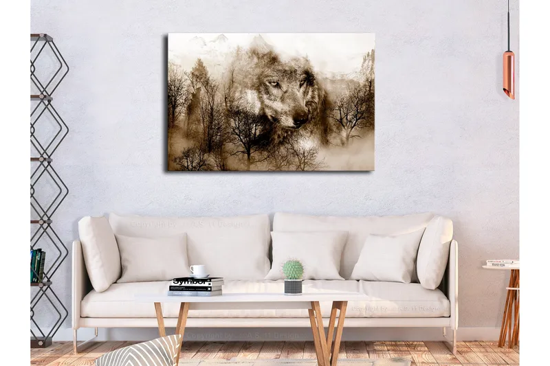 Tavla Mountain Predator (1 Part) Wide Brown 120x80, Artgeist sp. z o. o.