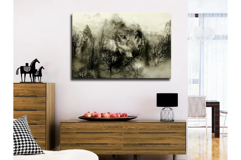 Tavla Mountain Predator (1 Part) Wide Beige 120x80, Artgeist sp. z o. o.