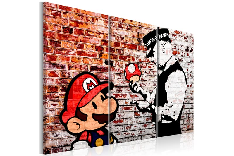 Tavla Mural On Brick 90X60 Röd|Flerfärgad - Artgeist sp. z o. o. - Inredning & dekor - Tavlor & konst - Canvastavla