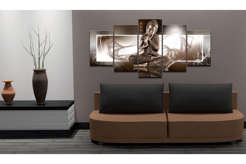 Tavla Musing Buddha 200X100 Brun - Artgeist sp. z o. o. - Inredning & dekor - Tavlor & konst - Canvastavla